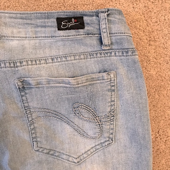 Earl Distressed Skinny Jeans Womens Size 8 Ankle Length Super Stretch Denim Blue - Picture 14 of 16